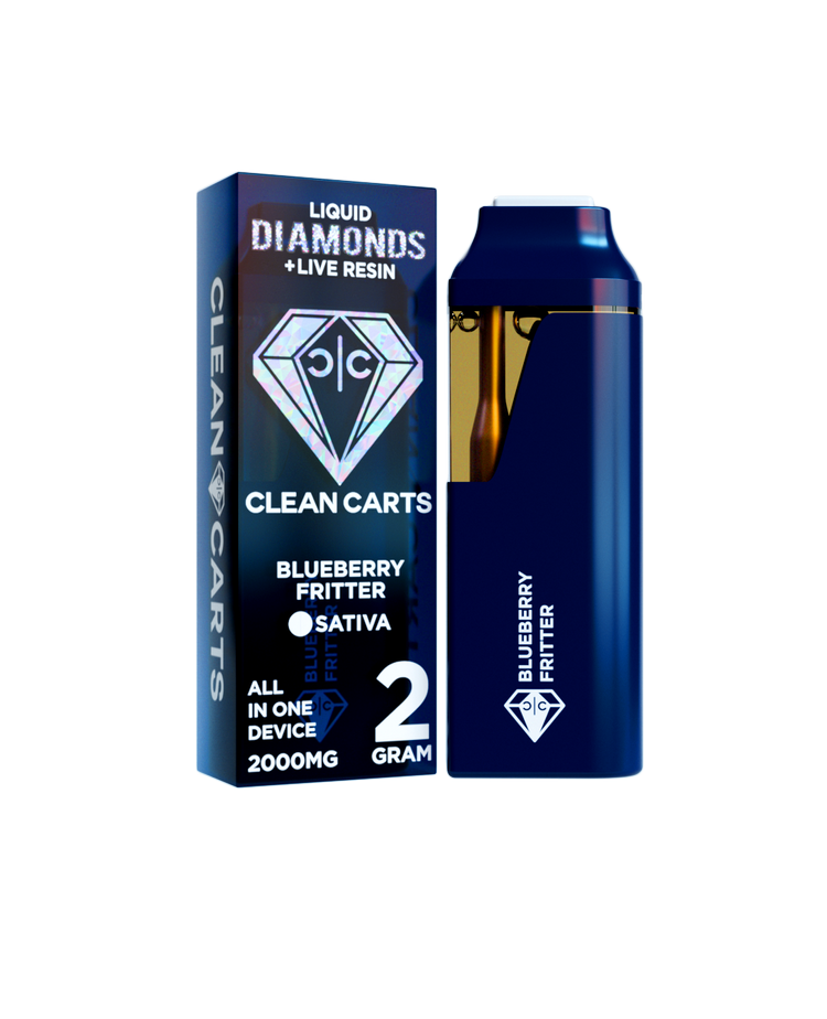 Blueberry Fritter 2G Clean Carts – Liquid Diamonds + Live Resin All-in-One Vape Cartridge