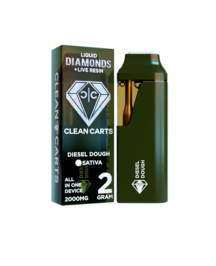 Diesel Dough 2G Clean Carts – Liquid Diamonds + Live Resin All-in-One Vape Cartridge