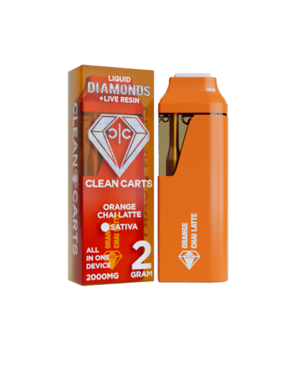 ORANGE CHAI LATTE 2G Clean Carts LIQUID DIAMONDS + LIVE RESIN
