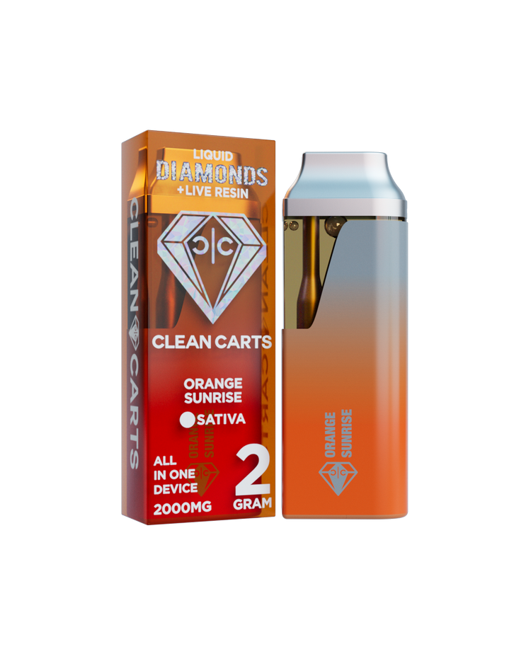 ORANGE SUNRISE 2G Clean Carts LIQUID DIAMONDS + LIVE RESIN