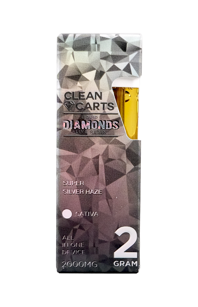 SUPER SILVER HAZE 2G Clean Carts LIQUID DIAMONDS + LIVE RESIN