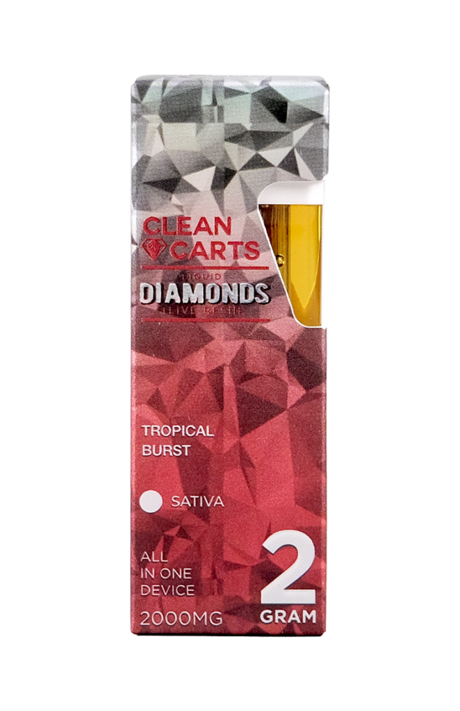 TROPICAL BURST 2G Clean Carts LIQUID DIAMONDS + LIVE RESIN